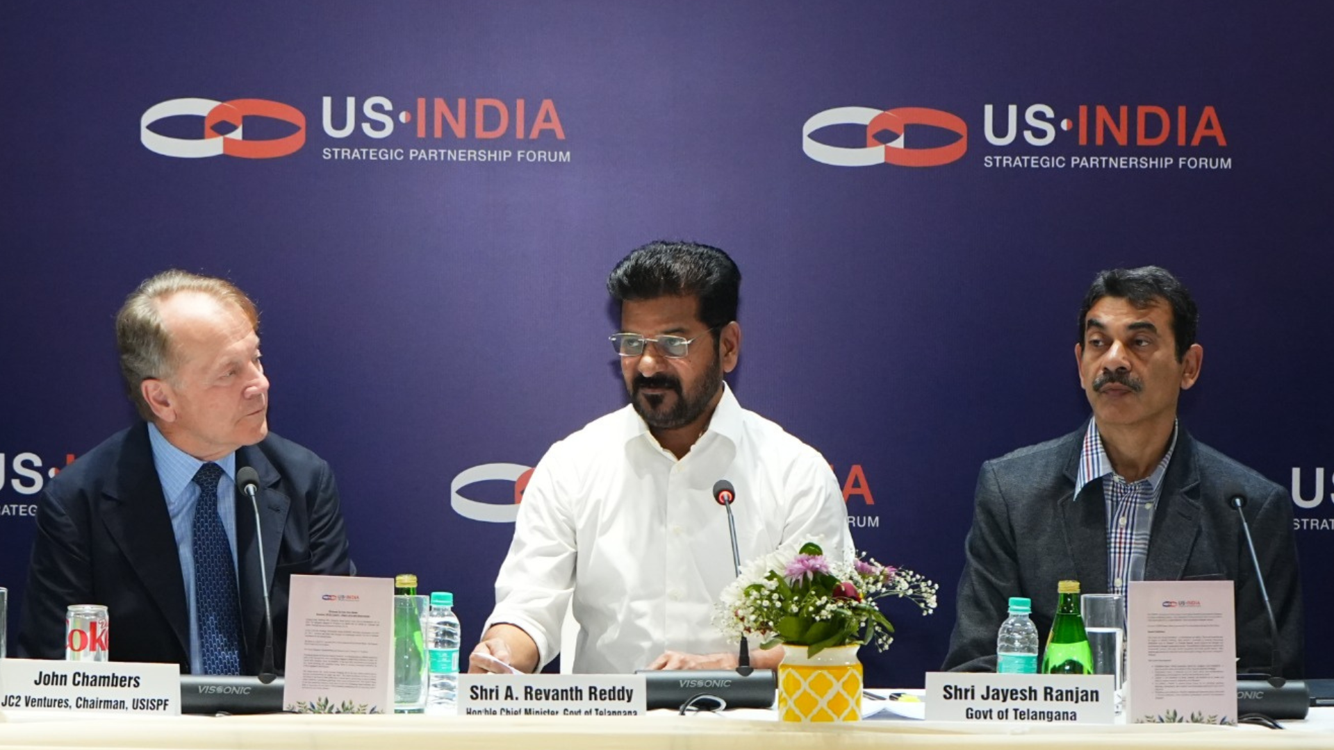 Luncheon Discussion with Shri A. Revanth Reddy, Chief Minister of Telangana, at the USISPF Board Delegation 2025