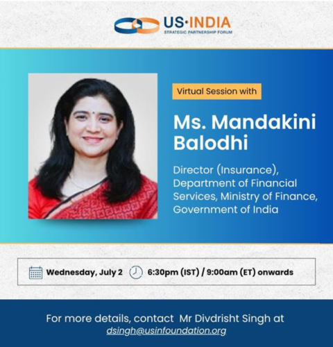 Virtual Session with Ms. Mandakini Balodhi, Director (Insurance), Department of Financial Services, Ministry of Finance
